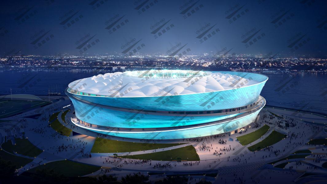 2023年亚洲杯大连梭鱼湾专业足球场索系膜结构最新进展